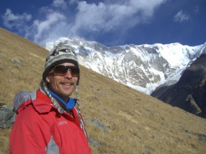 Martin above the Annapurna Base Camp in Nepal. Copyright SeatofourPants.com