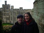 Craig and Linda at the Warwick Castle in England. Copyright IndieTravelPodcast.com