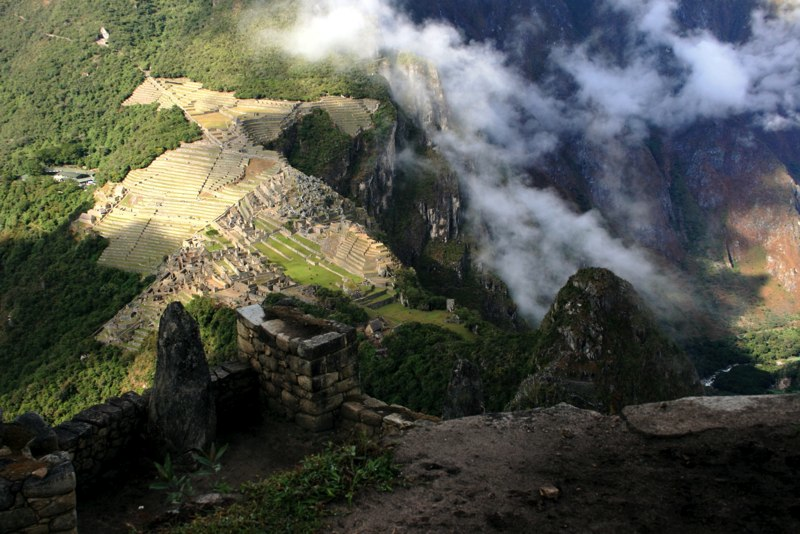 Looking Down Toward Machu Picchu From Wayna Picchu. Copyright CareerBreakSecrets.com