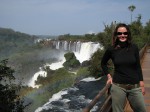 Emma at Iguazu Falls on the Brazilian-Argentine border. Copyright Emma and Fabien Tronche