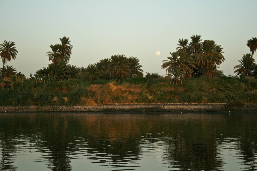 egypt, nile, full moon